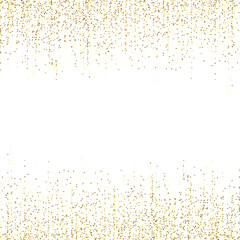 Decorative falling gold glitter, confetti, golden dust, glittery background - vector illustration