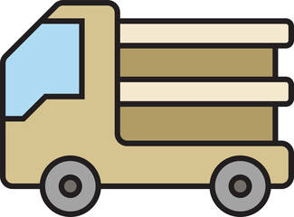 lorry truck icon illustration