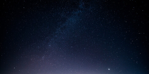 Fototapeta na wymiar Black night sky with milky way stars