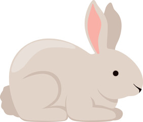White rabbit. Fluffy cute bunny. Animal icon