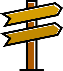 wooden street signage and sign post illustration