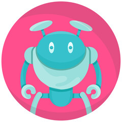 Obraz premium robot avatar circle button