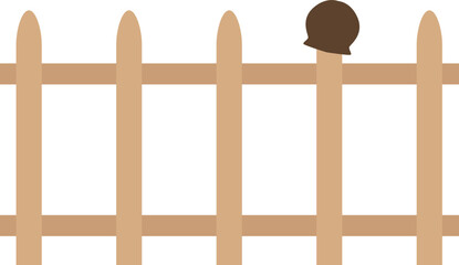 Wooden fence icon. Rural farm barrier symbol