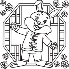 Rabbit Chinese Outfit Year Of The Rabbit Coloring