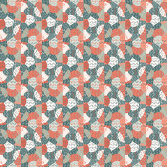 Fototapeta premium Doodle style decorative abstract mosaic ornament. Hand drawn circle shapes kaleidoscope seamless pattern.