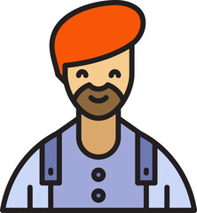 beard man avatar illustration