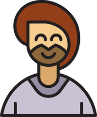 beard man character avatar illustration