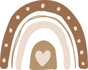 Boho Rainbow hand-drawn for decoration, prints, wallpaper