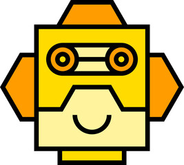 funny robot face avatar illustration
