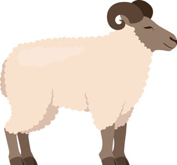 Ram icon. Cartoon farm animal. Funny sheep