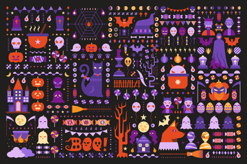 Halloween Geometric Pattern, Abstract Pattern, Elements Pattern. Surface design, Pattern Design.Geometric Shape. elements pattern, element motion, element icon, icon patterns
