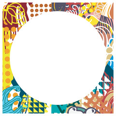 Vector card design with graffiti and surreal theme