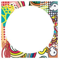 Obraz premium Vector card design with graffiti and surreal theme