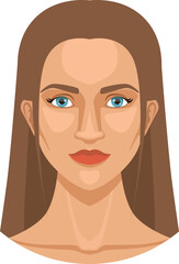 Female head icon. Woman symbol. Human face