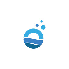 Letter o water logo icon design template