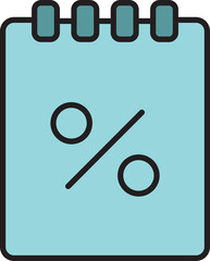 notepad and percent icon