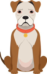 Obraz premium English bulldog breed icon. Sitting dog character