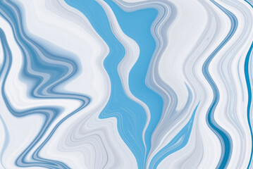 Fototapeta premium Abstract blue and white background, soft color painted texture. Creative design. Modern trendy backdrop. Graphic wavy pattern. Liquid paint effect. Art decoration. Beautiful colorful drawing.