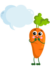 Funny carrot  with empty speech bubble