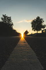 sunset on the road