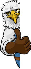 Fototapeta premium Eagle Mascot Plumber Mechanic Handyman Worker