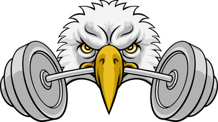 Eagle Head Barbell Lifting Weight Gym Mascot