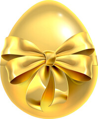 Golden Easter Egg Bow Ribbon Design