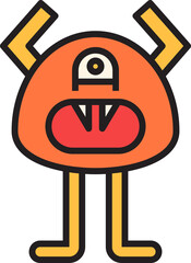 cute and funny monster character illustration