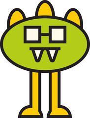 cute and funny monster character illustration