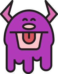 cute and funny monster character illustration