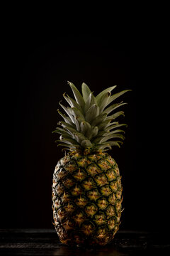pineapple on black background