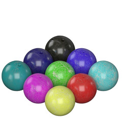 3d rendering illustration of bowling balls