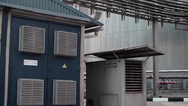 Territory of a modern thermal power plant TPP 