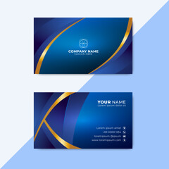 Blue wavy Business Card Template. Creative Business Card vector
