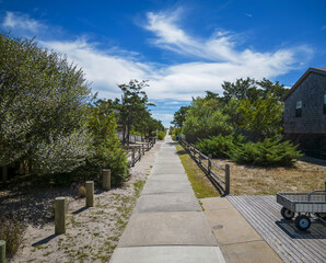 Walkway down to the beach on Fire Island New York