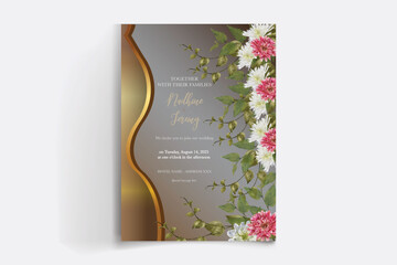 floral save the date invitation template