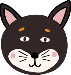 Black cat face clipart