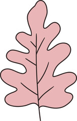 Fototapeta premium Autumn leaf, retro groovy autumn fall leaf outline contour drawing