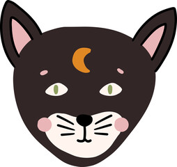 Black cat face clipart