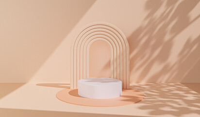 Mock up 3d Podium. cosmetic concept. Geometric shape. Abstract background. 3d render illustration
