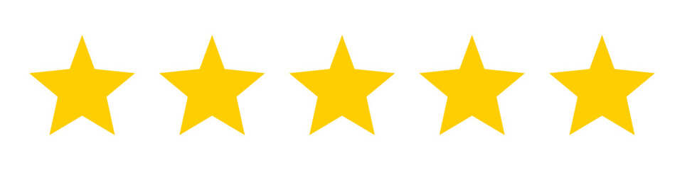 Five stars icon vector set - obrazy, fototapety, plakaty