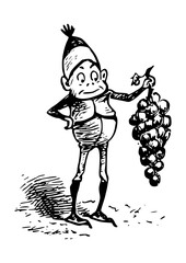 Kobold mit Weinrebe