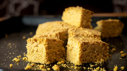 Delicious vegan cornbread. Healthy food.