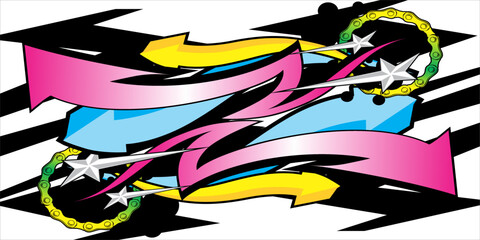 racing background vector design with a unique pattern of stripes and arrows in bright colors. suitable for your racing design