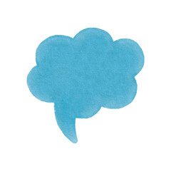 Blue cloud conversation watercolor
