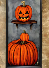 dia das bruxas, abóbora, outonal, laranja, feriado, lanterna, outubro, assustador, cruel, cara, celebração, ilustração, escuro, alimento