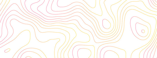 The stylized colorful wavy abstract topographic map contour, lines Pattern background. Topographic map and landscape terrain texture grid. Wavy banner and color geometric form. Vector illustration.