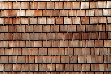Texture of wooden tile roof in Schwarzwald, Germany