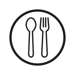 Spoon and Fork Icon Vector Illustration Design