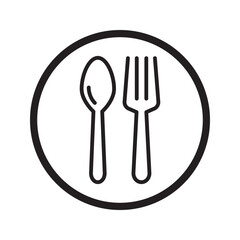 Spoon and Fork Icon Vector Illustration Design